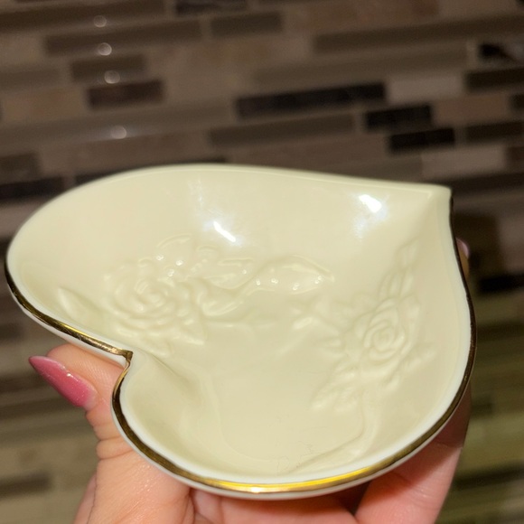 Lenox Porcelain Rose Heart Dish NWOT - Picture 6 of 8